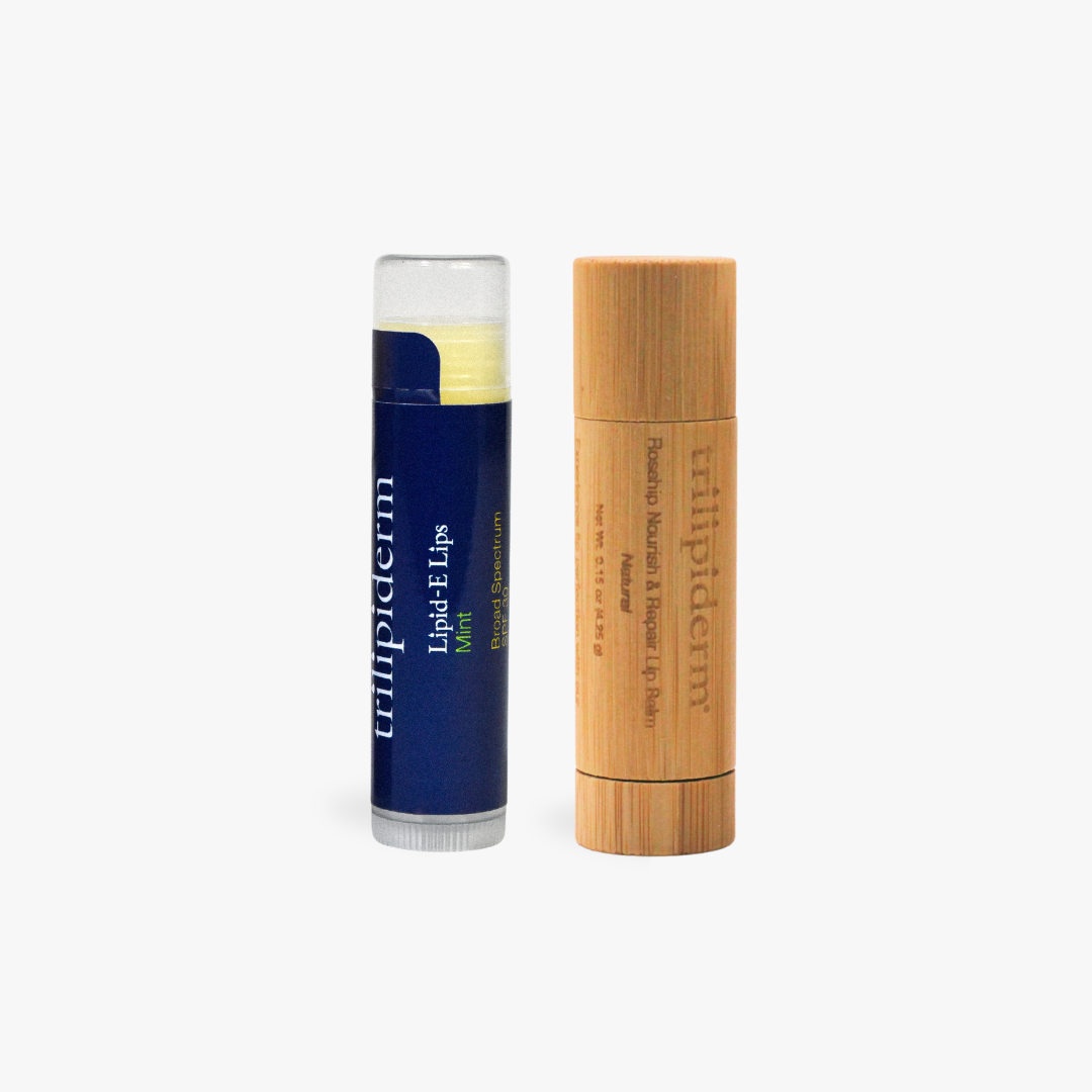 Trilipiderm Lipid-E Lip Balm Mint and Bamboo Rosehip Lip Balm — hydrating, nourishing lip care with SPF protection and natural ingredients