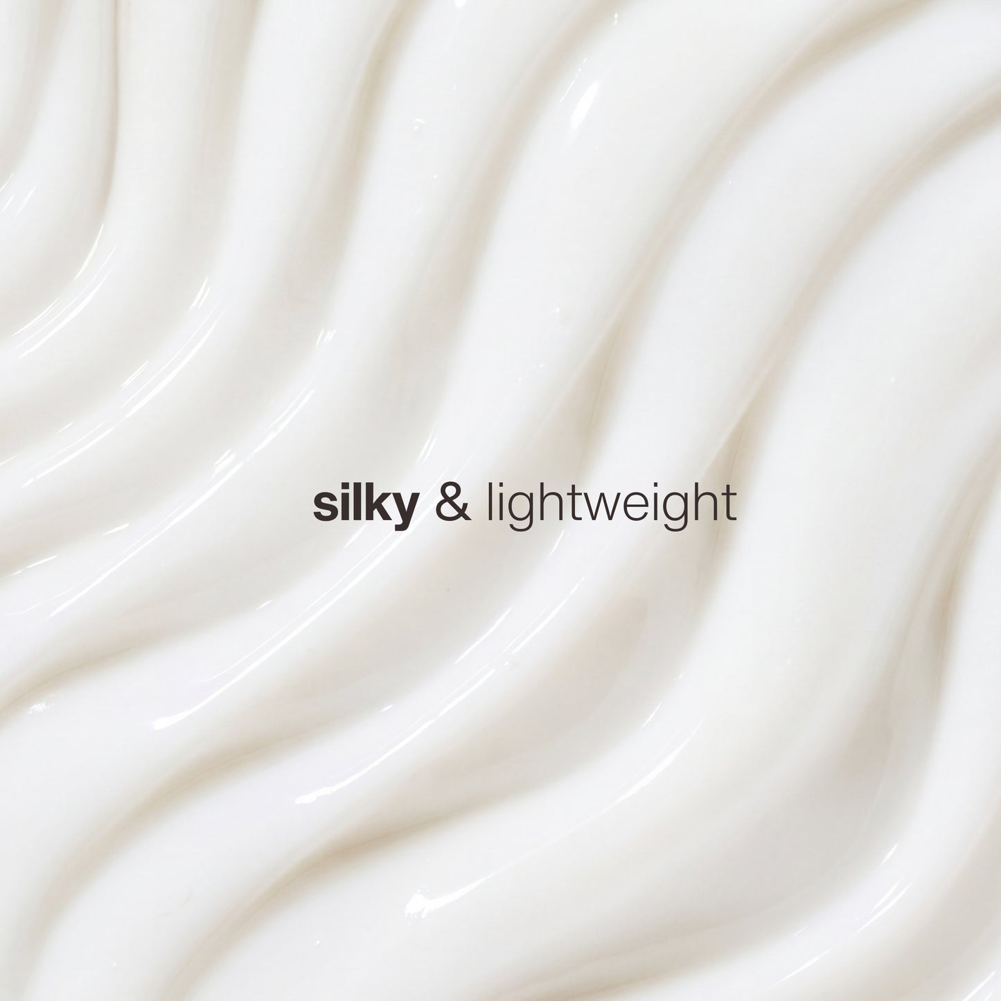 Silky and lightweight gel water based texture with text Trilipiderm Lifting and Firming Eye Crème texture closeup showing silky lightweight cream formula — fast absorbing eye cream with peptides and vitamins A C E and K that firms lifts and brightens the under eye area without heaviness