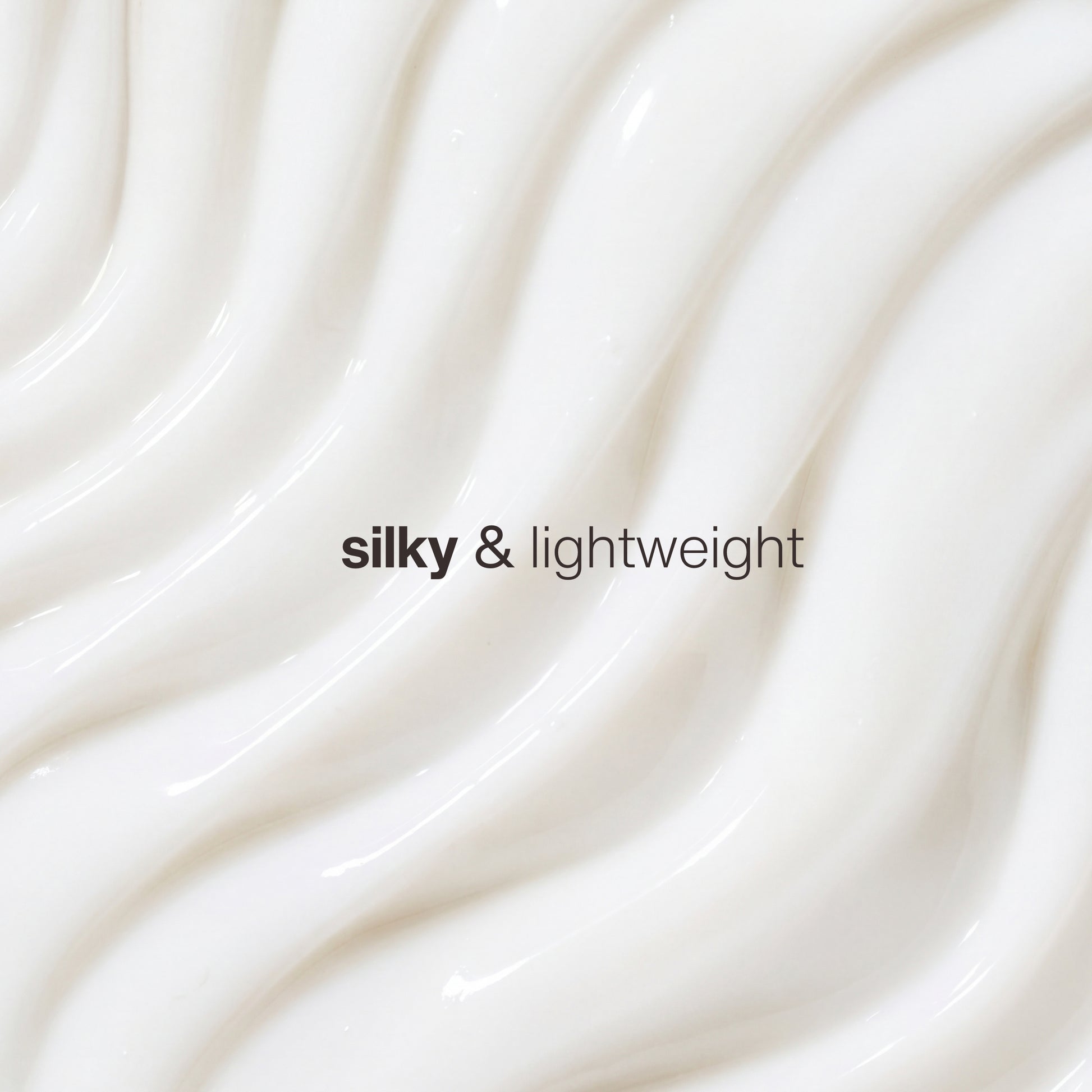 Silky and lightweight gel water based texture with text Trilipiderm Lifting and Firming Eye Crème texture closeup showing silky lightweight cream formula — fast absorbing eye cream with peptides and vitamins A C E and K that firms lifts and brightens the under eye area without heaviness