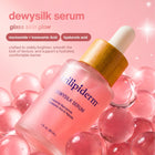 DewySilk Serum pink glow serum for glass skin with niacinamide, tranexamic acid, hyaluronic acid, peptides, and ceramides. Hydrating brightening serum that smooths texture, fades dark spots, minimizes pores, and delivers a dewy radiant glow. Lightweight silky serum for glowing skin routine and barrier repair skincare.