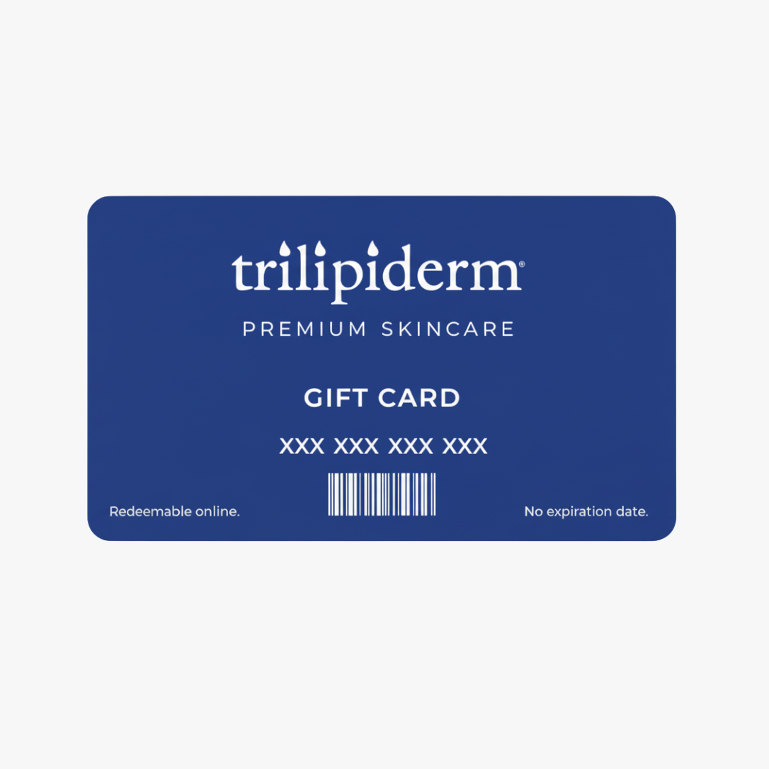 Blue Trilipiderm Premium Skincare gift card, redeemable only online
