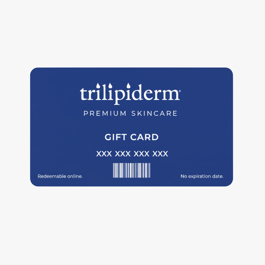 Blue Trilipiderm Premium Skincare gift card, redeemable only online
