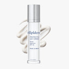Trilipiderm Protective Day Crème Broad Spectrum SPF 30, 1.7 fl. oz. (50 mL), displayed against a clean white studio background with a rich, silky white moisturizer swatch behind the bottle. This lightweight daily face and neck sunscreen moisturizer provides broad-spectrum sun protection, hydrating skincare benefits, and skin barrier support while helping leave skin soft, smooth, and radiant.