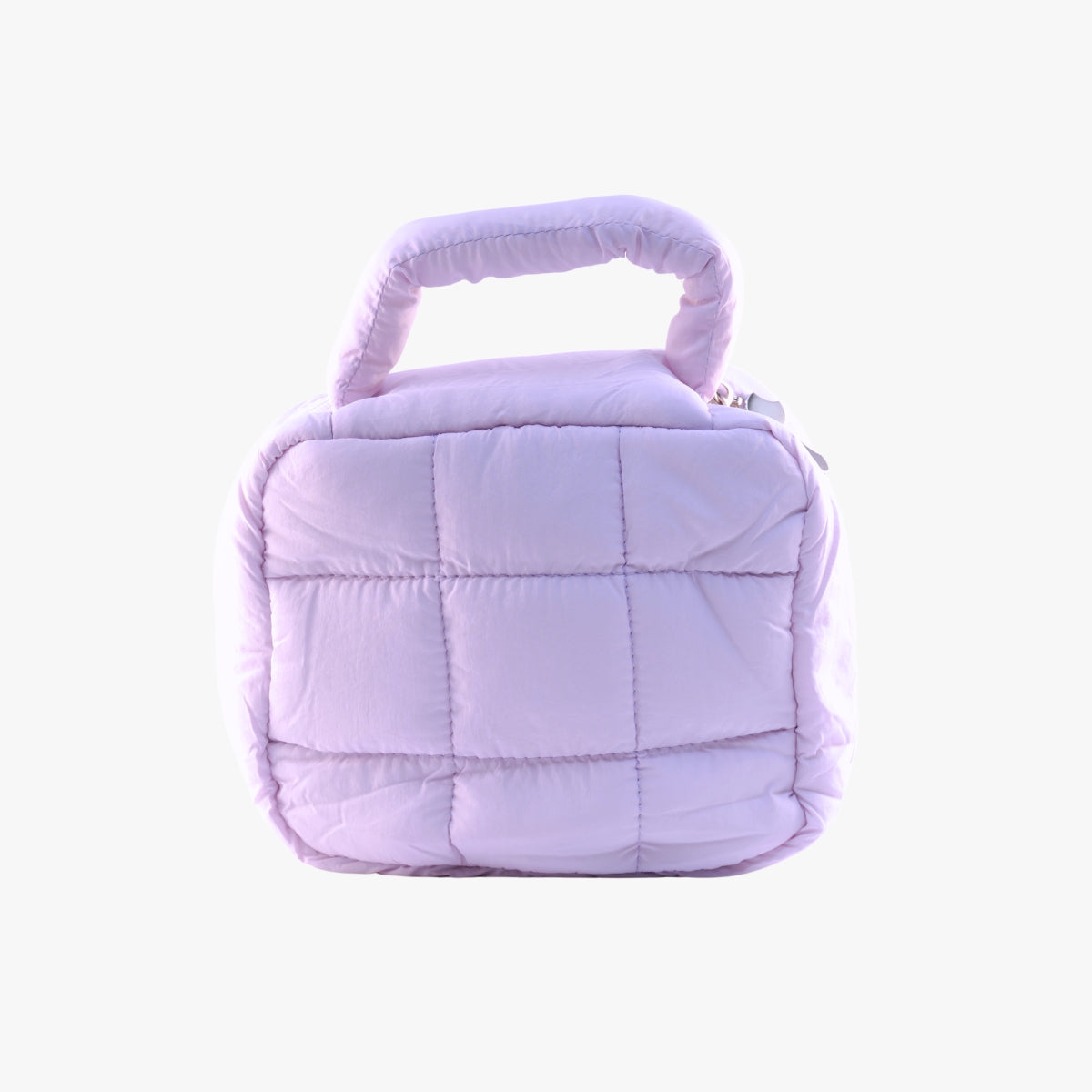 Trilipiderm Purple Puffer Travel Bag — lilac quilted cosmetic pouch offering soft, elegant storage for skincare and beauty essentials, perfect for gifting