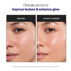 Trilipiderm Rehydration Night Crème skincare benefits graphic with creamy moisturizer texture applied to skin, highlighting intense hydration, bouncy glow, fine line and wrinkle care, cellular renewal support, and barrier repair for a healthier-looking overnight complexion.
