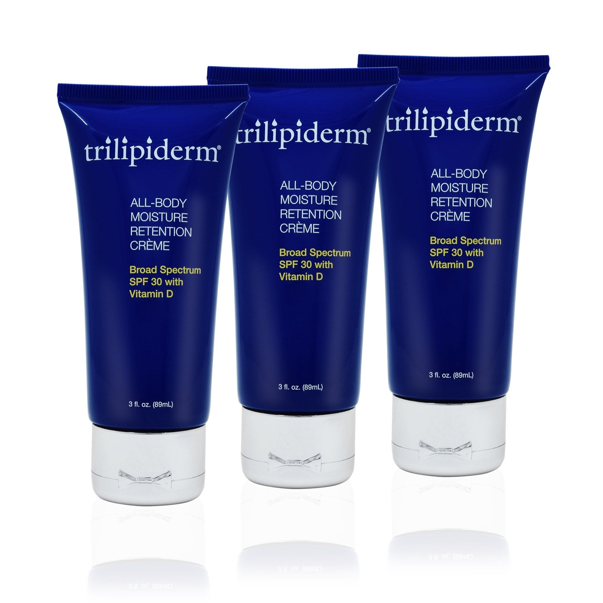 3-PACK - All-Body Moisture Retention Crème – Broad Spectrum SPF 30 with Vitamin D –  3 oz. tube - Trilipiderm